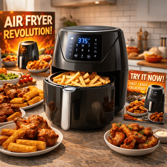 marketing campaign image for air fryer