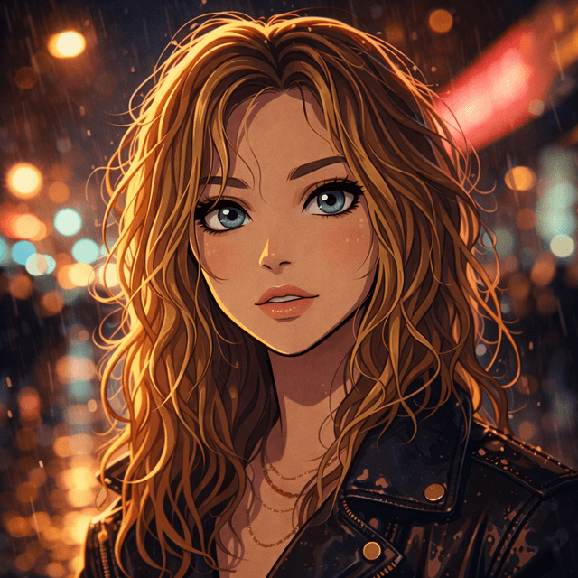 animated style portrait of a girl