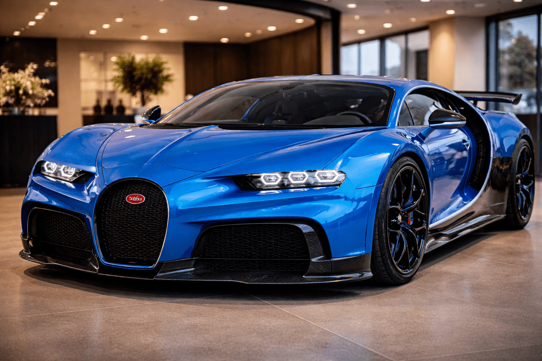 Bugatti car in the showroom