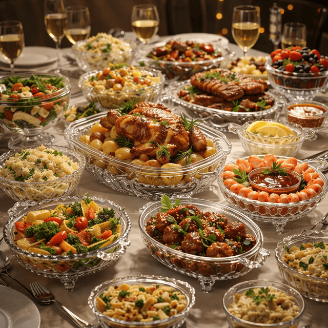 AI scene generation interior scene dinner glass set on dining table