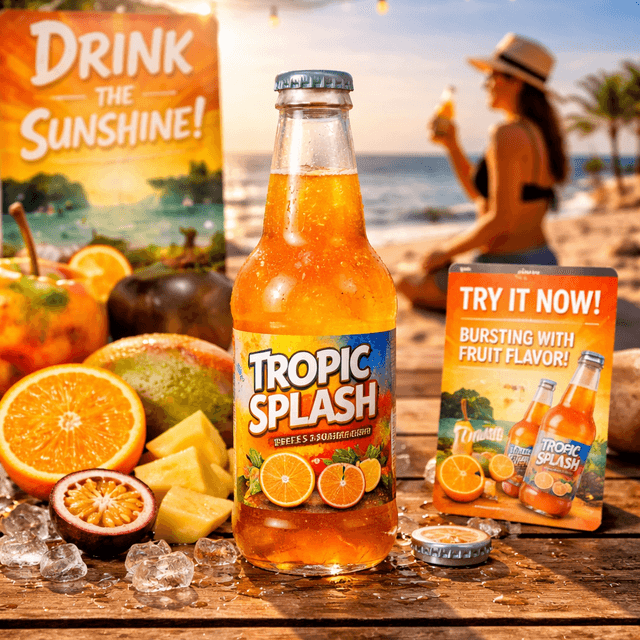 marketing campaign image for a beverage