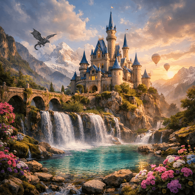 text to video scene of a castel